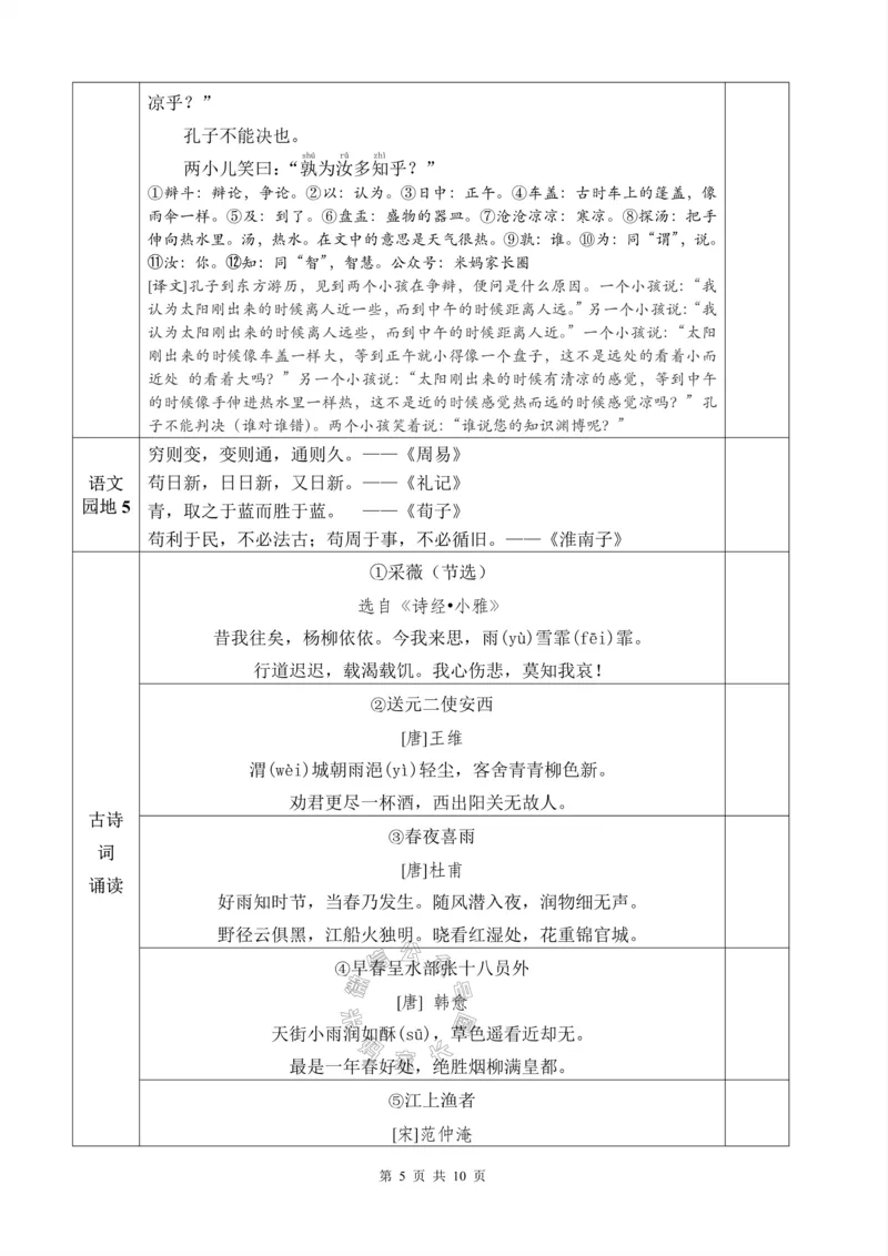 《061.24春新版六年级下册背诵默写一览表_小学1-6年级全科全套_1-6年级全科下册_六年级_其他补充资料_语文资料》第5页预览
