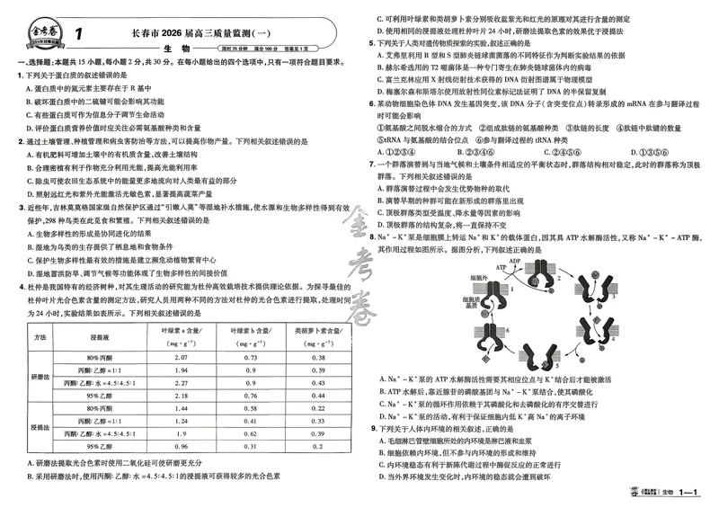 《45套主试卷A3_2027金考卷45套_2027《天星教育•金考卷优秀模拟试卷汇编45套》(高考)(地区版)_2027《天星教育•金考卷优秀模拟试卷汇编45套》(高考)(物化生)(黑吉辽蒙专用)》第3页预览