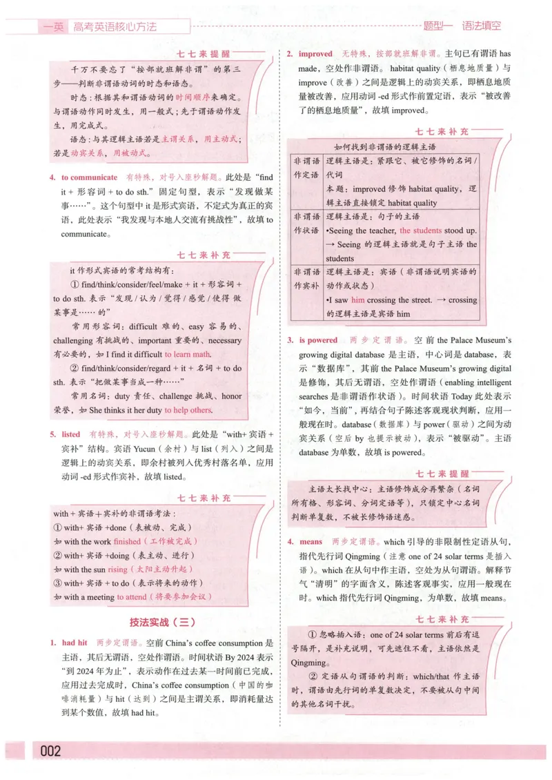《答案册_8.28_2027《一英•核心方法必刷100讲》（高考）（英语）》第4页预览