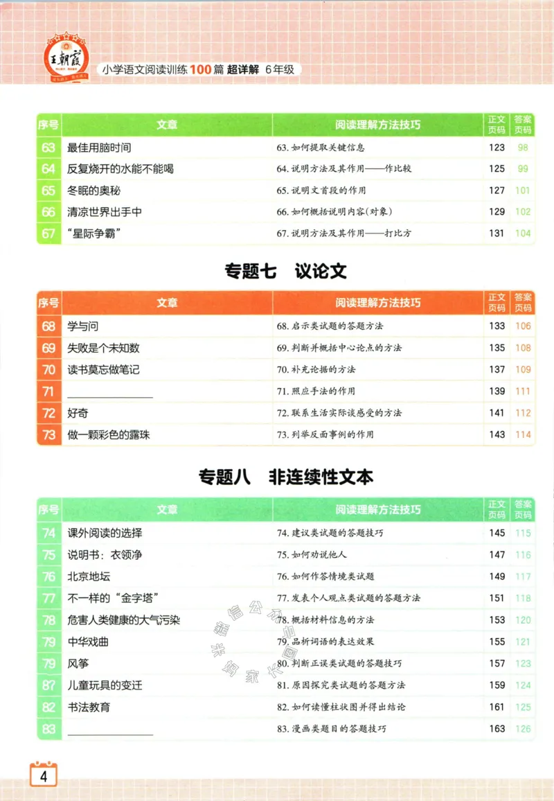 《059.王朝霞小学语文阅读训练100篇六年级（有答案）_小学1-6年级全科全套_1-6年级全科下册_六年级_其他补充资料_语文资料》第6页预览