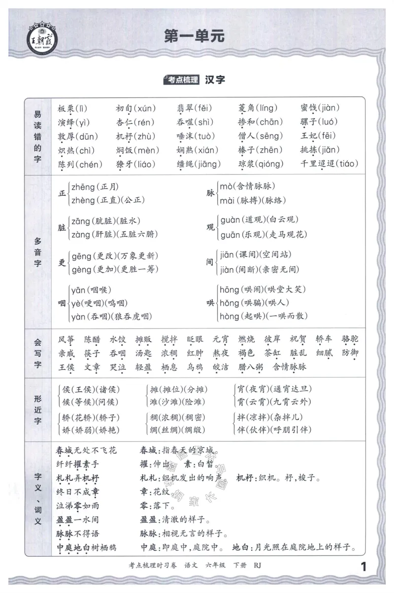 《058.24春语文王朝霞考点梳理时习卷六年级下册考点梳理手册_小学1-6年级全科全套_1-6年级全科下册_六年级_其他补充资料_语文资料》第2页预览