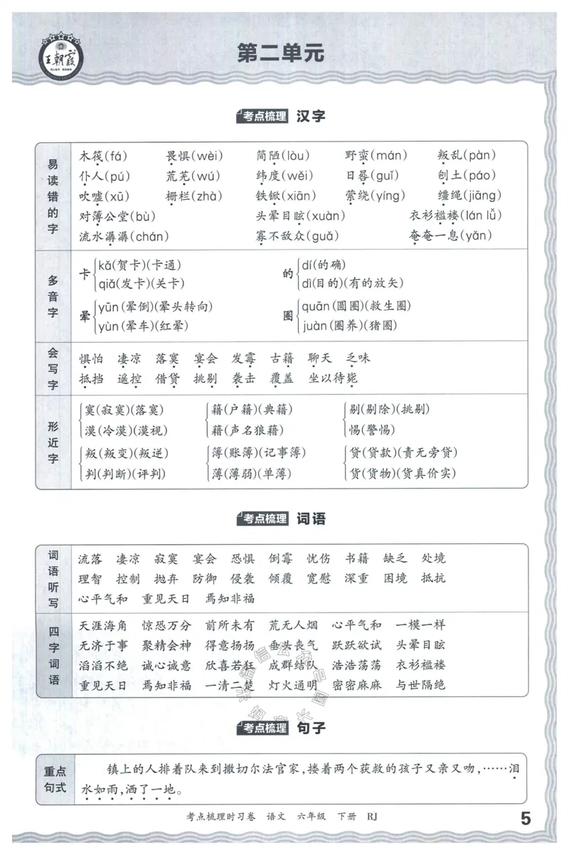 《058.24春语文王朝霞考点梳理时习卷六年级下册考点梳理手册_小学1-6年级全科全套_1-6年级全科下册_六年级_其他补充资料_语文资料》第6页预览