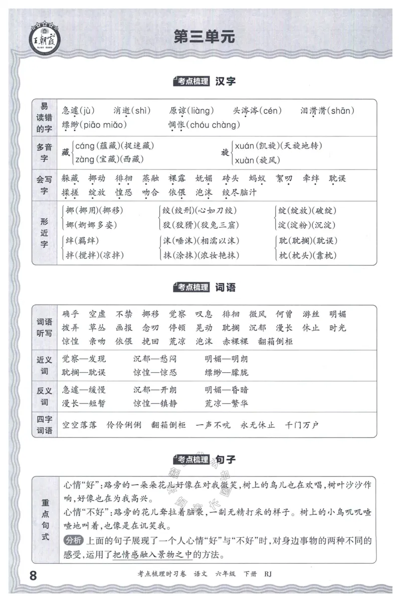 《058.24春语文王朝霞考点梳理时习卷六年级下册考点梳理手册_小学1-6年级全科全套_1-6年级全科下册_六年级_其他补充资料_语文资料》第9页预览