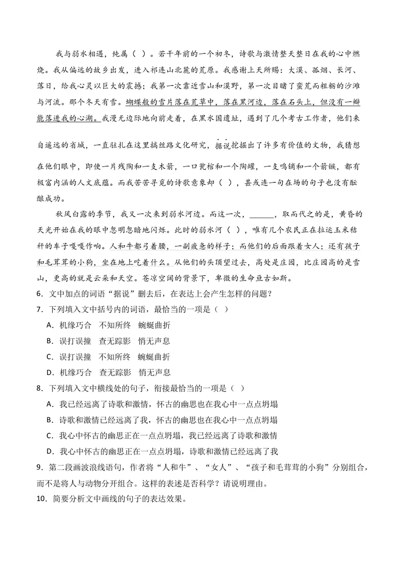 《06语言运用（2026年1月高三月考）02（教师版）_专项复习_2026年-语文专项复习_352026年高考语文各地模考好题分类汇编练（全国ⅠⅡ卷区）_资料》第4页预览