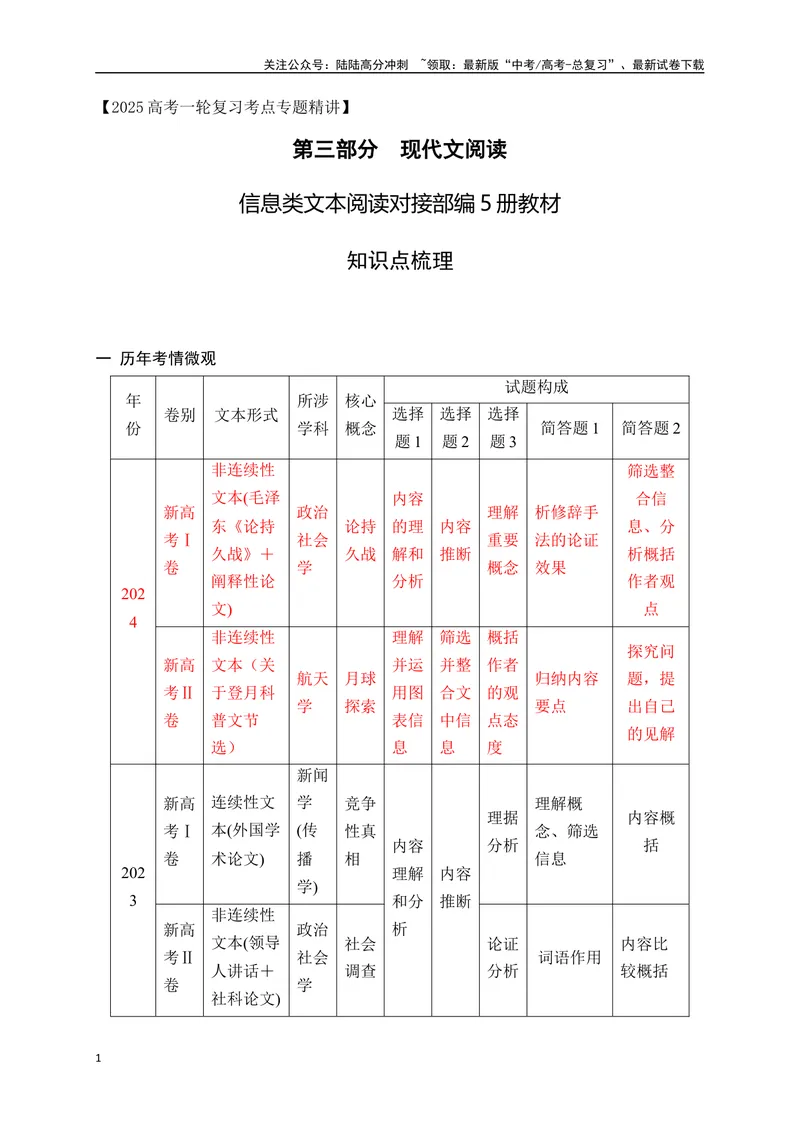 《15信息类文本阅读（对接统编版五册教材知识点梳理）-（全国通用）_一轮复习_2025年_2025年高考语文一轮复习之信息类阅读（全国通用）_资料_1-资料》第1页预览