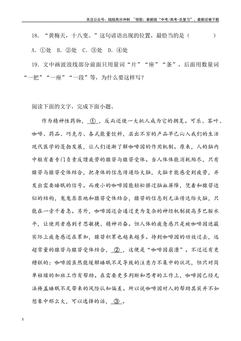 《05：语言文字运用-2024届高三语文5月各地联考试题分类汇编_专项复习_2025年_2025年高三语文各地联考试题分类汇编_资料_高三语文5月各地联考试题分类汇编》第5页预览