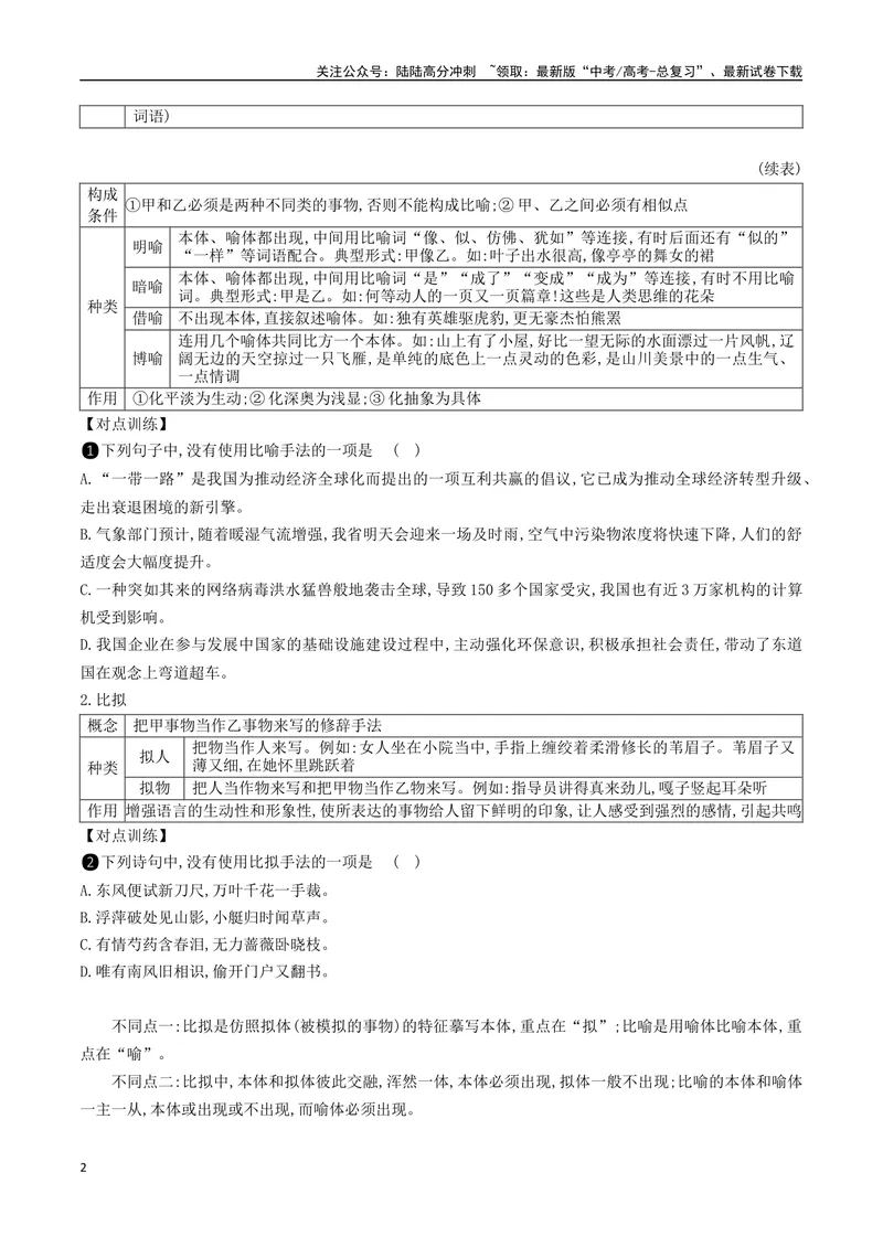 《05：修辞手法的使用_二轮复习_2024年_2024年高考语文二轮语言文字运用模块备考全国通用_资料》第2页预览