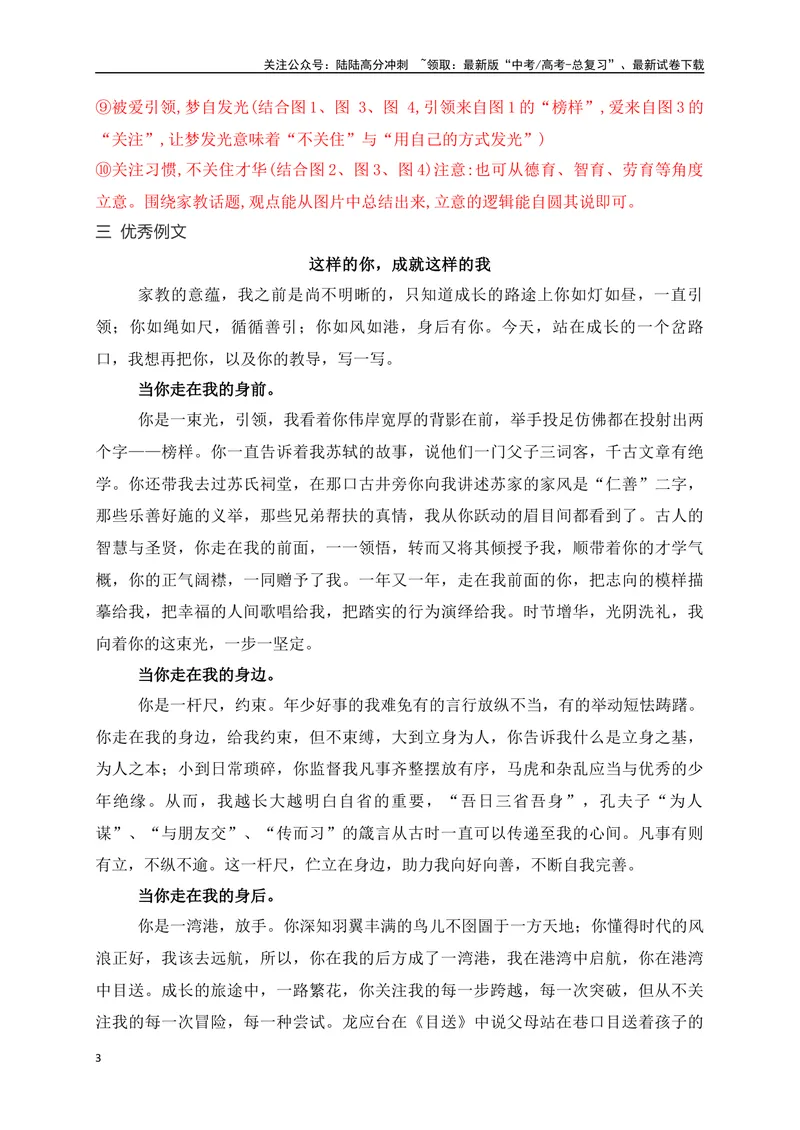 《11这样的你，成就这样的我——湖南新高考联盟第二次联考”家庭教育“关联组合型作文-_专项复习_2024年_2024年高考语文作文考前必备素材与押题范文通用版_资料》第3页预览
