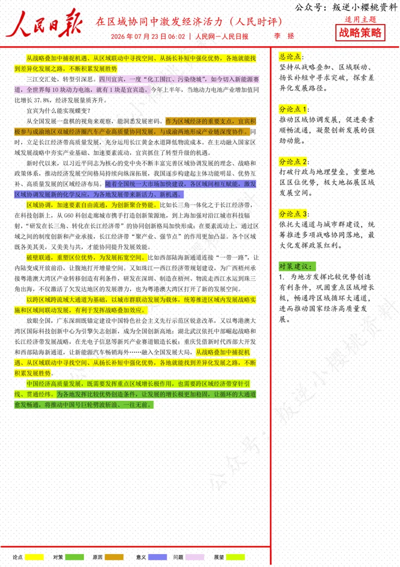 《23日-在区域协同中激发经济活力（人民时评）_3539.2027北京定向选调_08选调高分范文+写作素材+申论刷题集_20、人民日报范文每日精讲（按月更新）_7月人民日报精读》第1页预览