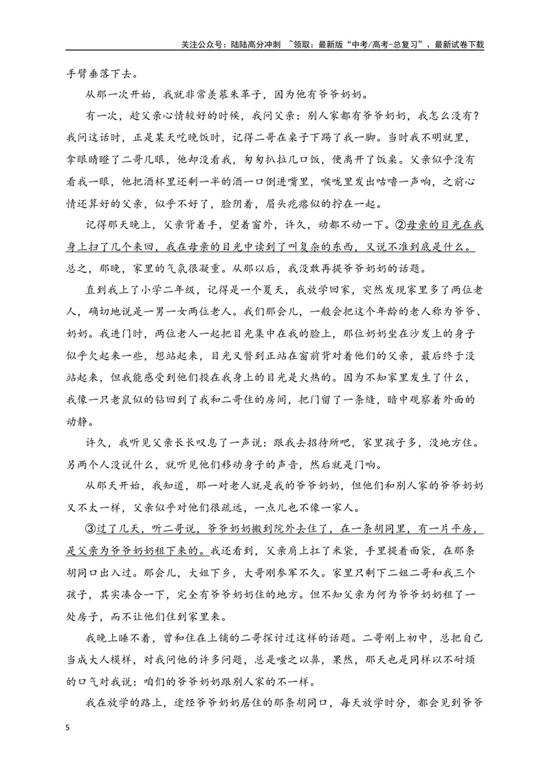 《08文学类文本阅读分析小说的叙述视角专项训练（新高考卷）（原卷版）_一轮复习_2025年_2025年高考语文一轮复习之文学类阅读（全国通用）_资料_1-资料》第5页预览