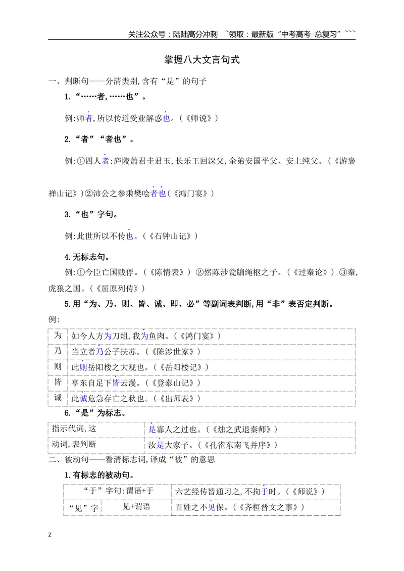 《12掌握八种常见的文言句式_一轮复习_2026年-语文一轮复习_2026年高考语文一轮复习之古诗文专题（全国通用）-G387_资料》第2页预览
