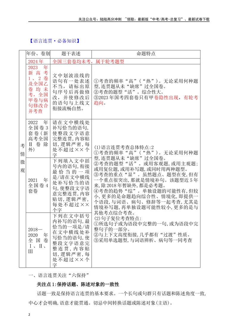 《07语言连贯之语句衔接（讲义）_一轮复习_2025年_2025年高考语文一轮复习阅读鉴赏全国通用_资料_4-语言文字运用》第2页预览