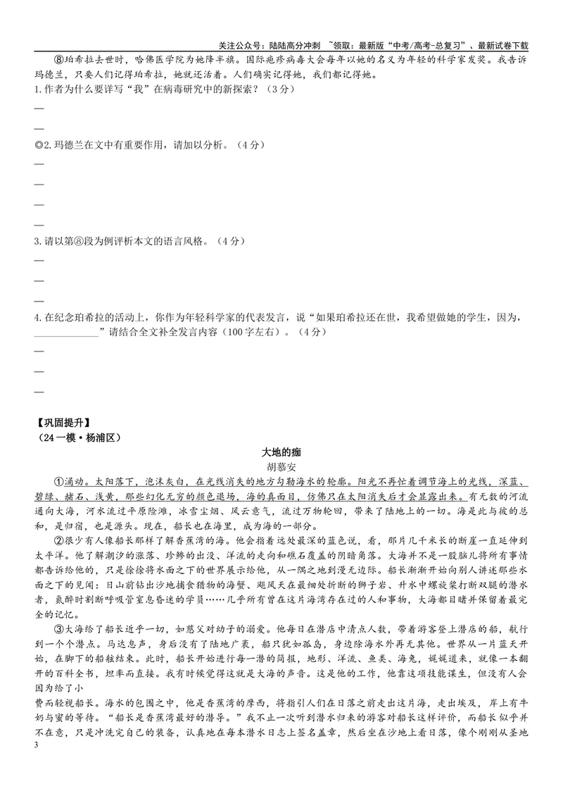 《09文学文本：人物的作用（原卷版）_专项复习_2025年_2025年高考语文文学类文本阅读16练（上海专用）》第3页预览