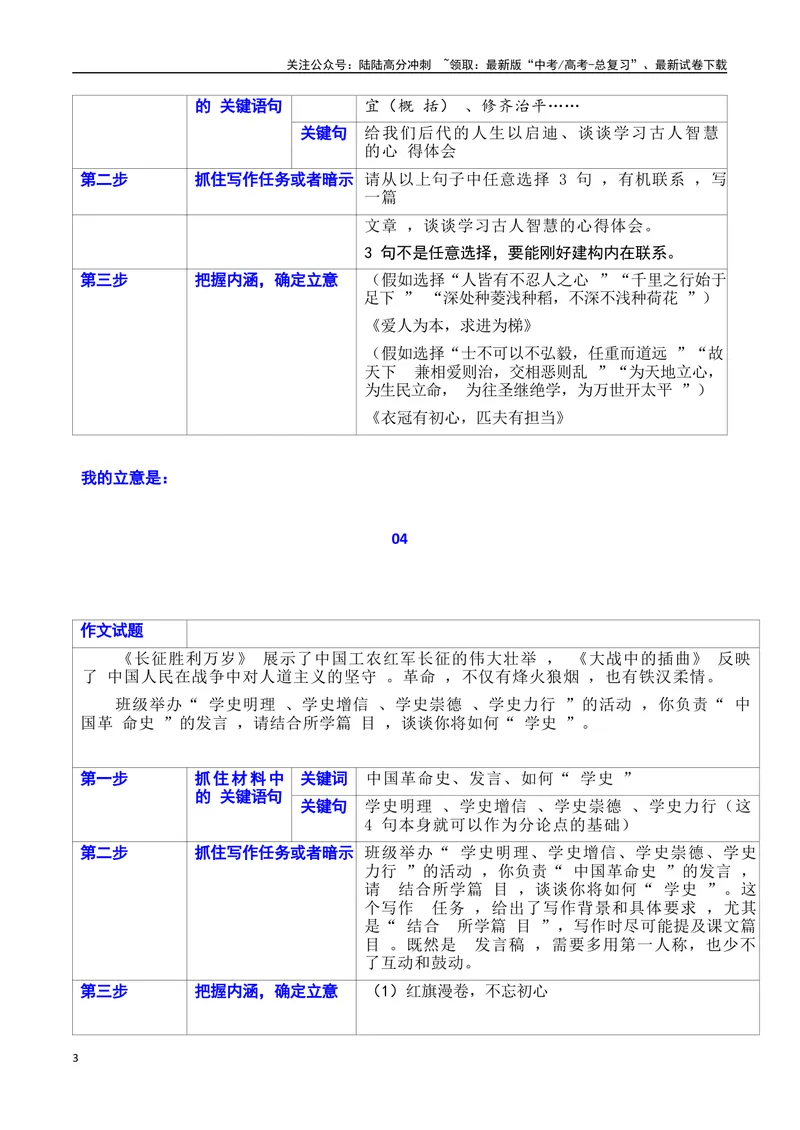《022025年高考二轮复习作文审题立意提升训练（二）（教考融合题）（表格式、学生版）_专项复习_2025年_2025年高考语文作文专项复习_资料_高考语文二轮复习之作文（全国通用）》第3页预览