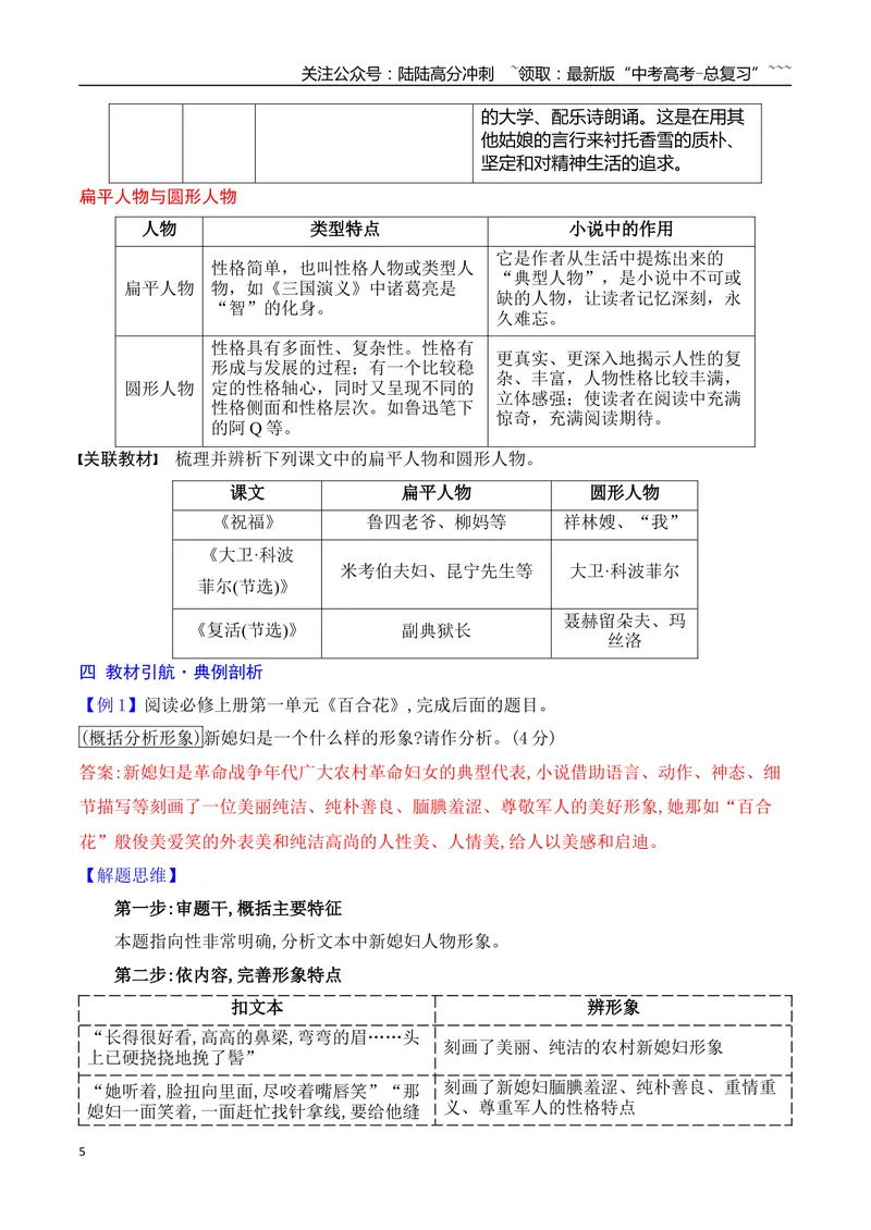 《09概括分析小说人物形象的特点_一轮复习_2026年-语文一轮复习_2026年高考语文一轮复习之现代文专题（全国通用）-G388_资料》第5页预览