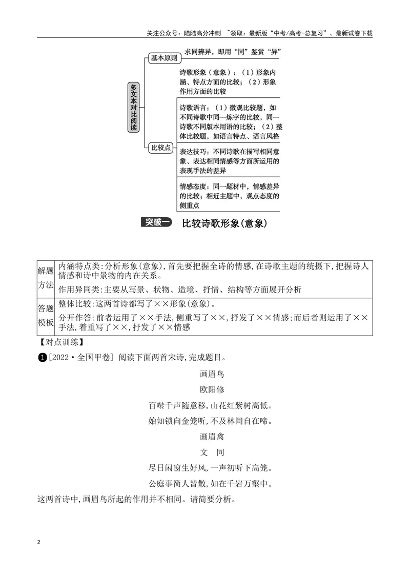 《13古代诗歌多文本比较阅读鉴赏-（全国通用）_一轮复习_2024年_2024年高考语文一轮复习之古代诗歌阅读与默写（全国通用）_资料》第2页预览