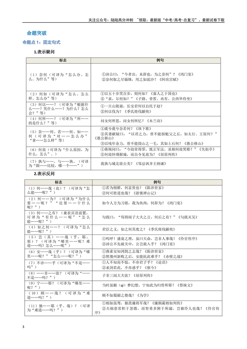 《17（文言文阅读）文言句子翻译（学生版）_专项复习_2025年_2025年高考语文题型全练点对点（新高考地区通用）_资料》第3页预览