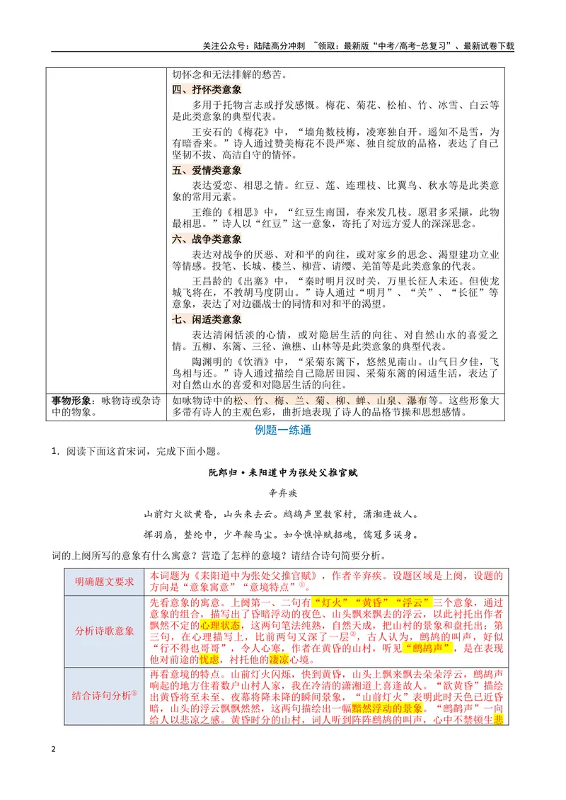 《02古诗中的意象（三种变式）（古诗阅读考点变式解读·诗歌的形象与内容）（教师版）-16页_专项复习_2025年_2025年高考语文古代诗歌阅读高频考点解读与变式通关练（新高考通用）_资料》第2页预览