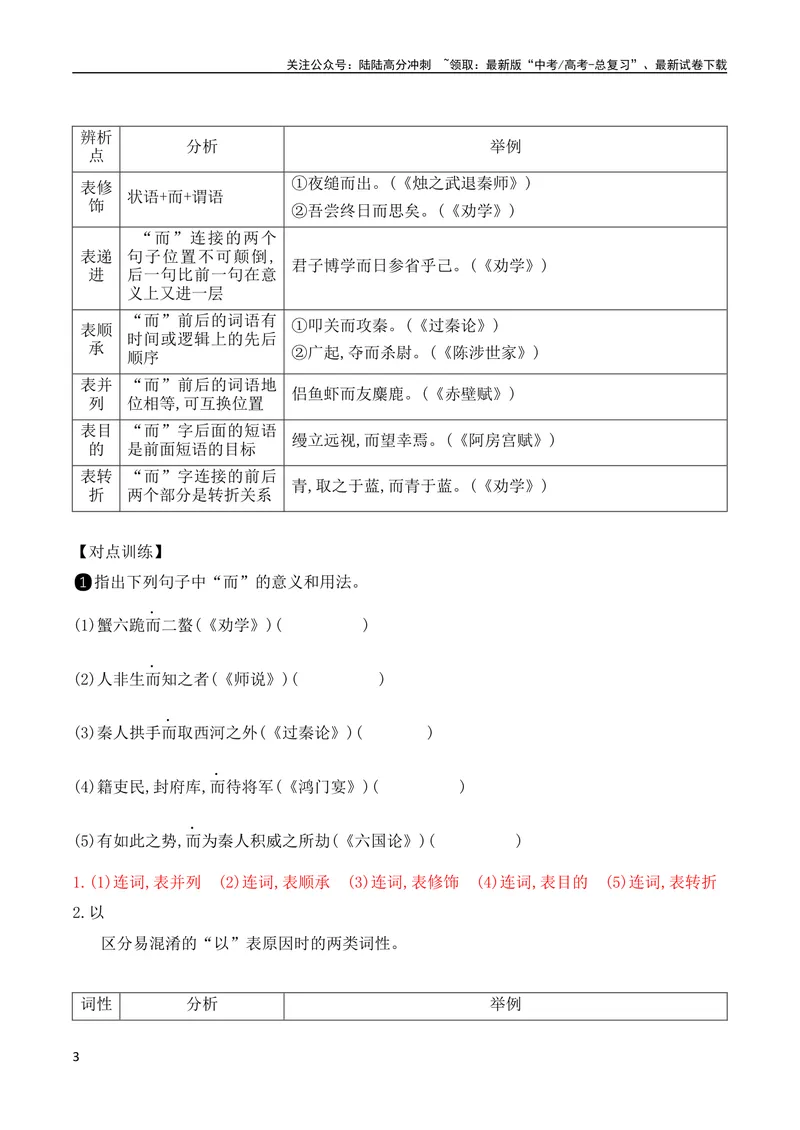 《1518个文言虚词考点突破（全国通用）_专项复习_2024年_2024年高考高中文言文阅读技巧实词虚词文化常识背诵挖空练习_资料_高考语文之文言文阅读（全国通用）_精讲》第3页预览