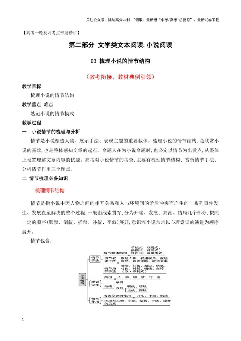 《03梳理小说的情节结构（教考衔接，教材典例）（全国通用）_一轮复习_2024年_2024高考语文一轮复习文学类小说散文阅读全国通用_资料》第1页预览