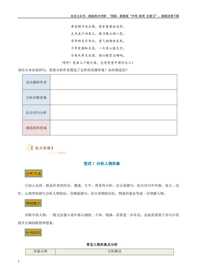 《01古诗中的形象（两种变式）（古诗阅读考点变式解读·诗歌的形象与内容）（学生版）-8页_专项复习_2025年_2025年高考语文古代诗歌阅读高频考点解读与变式通关练（新高考通用）_资料》第2页预览
