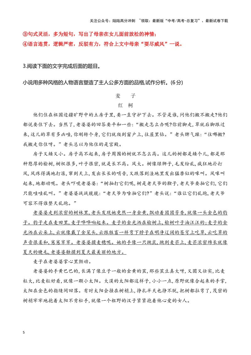 《16鉴赏小说的语言艺术（高考新题型）（全国通用）_一轮复习_2024年_2024高考语文一轮复习文学类小说散文阅读全国通用_资料》第5页预览