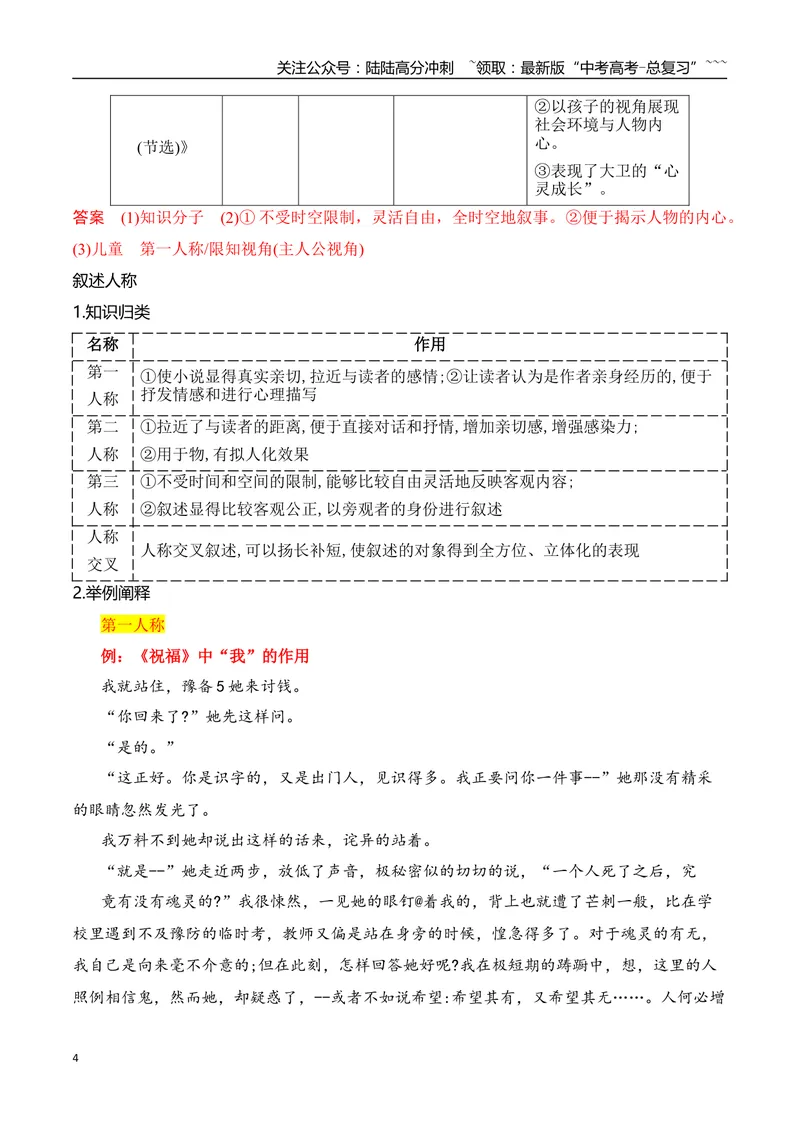 《07分析小说的叙述视角和叙述人称_一轮复习_2026年-语文一轮复习_2026年高考语文一轮复习之现代文专题（全国通用）-G388_资料》第4页预览