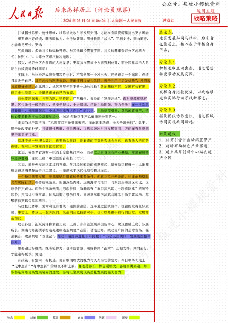 《06日-后来怎样居上（评论员观察）_3539.2027北京定向选调_08选调高分范文+写作素材+申论刷题集_20、人民日报范文每日精讲（按月更新）_4月人民日报精读》第1页预览