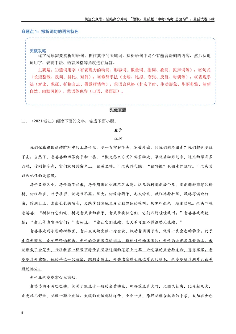 《12（文学文本阅读）赏析语言技巧（教师版）_专项复习_2025年_2025年高考语文题型全练点对点（新高考地区通用）_资料》第5页预览