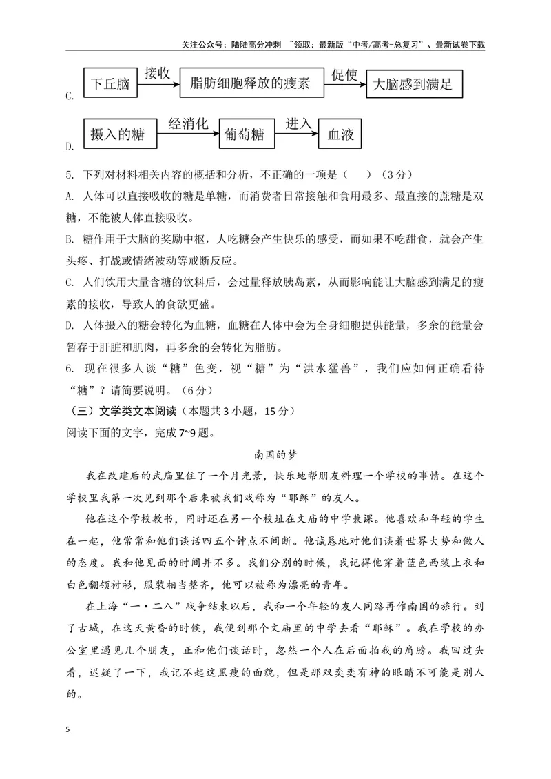 《04-高考语文临门冲刺押题卷四（全国甲乙卷通用）（原卷版）_专项复习_2024年_2024年高考语文临门冲刺押题卷（全国通用）_资料》第5页预览
