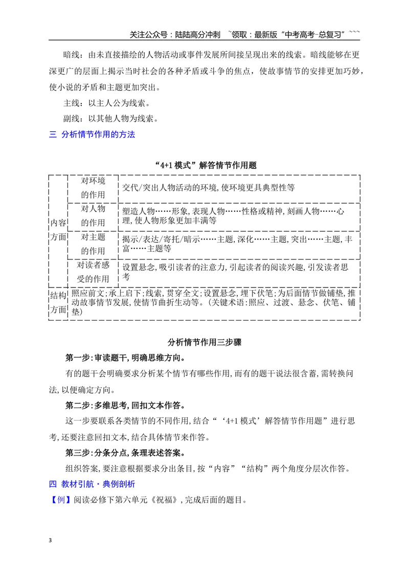《06小说情节、线索、段落等的作用分析_一轮复习_2026年-语文一轮复习_2026年高考语文一轮复习之现代文专题（全国通用）-G388_资料》第3页预览