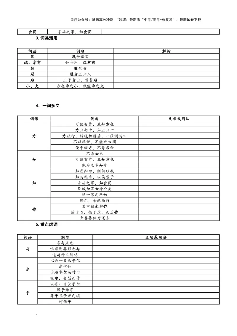 《15.《子路、曾皙、冉有、公西华侍坐》（练习）（学生版）_一轮复习_2024年_2024年高考一轮复习新高考语文必背72篇_资料》第4页预览