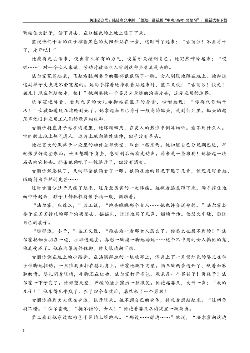 《01高考文学类阅读：环境描写及其作用-（全国通用）原卷版_专项复习_2024年_2024高考文学类文本阅读考点讲解与对点训练（全国通用）_资料_1-资料》第5页预览