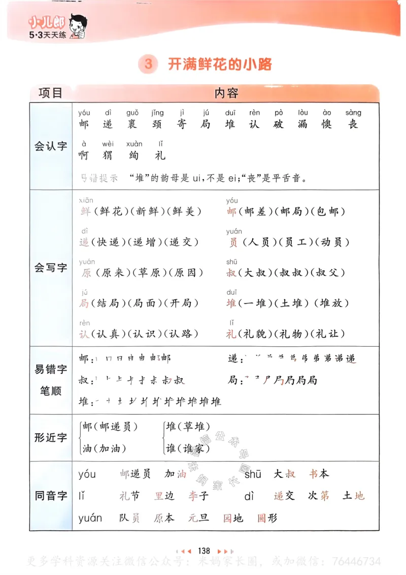 《068.24春语文53天天练二年级下册课堂笔记公众号：米妈家长圈_小学1-6年级全科全套_1-6年级全科下册_二年级_其他补充资料_语文资料》第7页预览