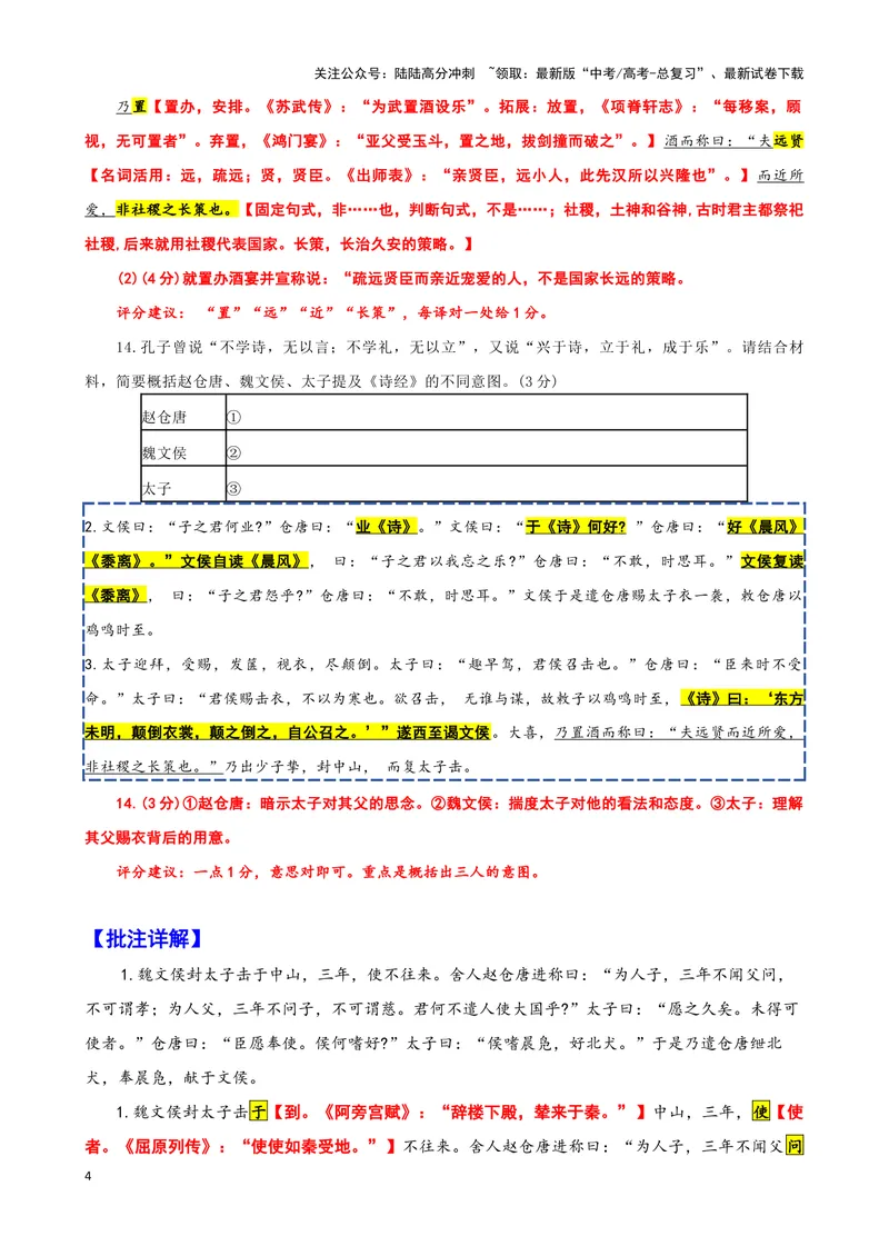 《002“魏文侯封太子击于中山”《说苑》刘向_专项复习_2025年_2025年高考语文文言文读写积累与专项训练》第4页预览