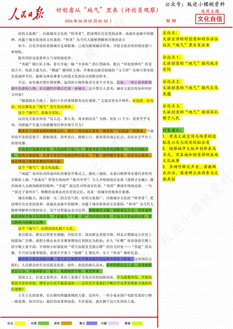 《05日-好创意从“地气”里来（评论员观察）_3539.2027北京定向选调_08选调高分范文+写作素材+申论刷题集_20、人民日报范文每日精讲（按月更新）_6月人民日报精读》第1页预览