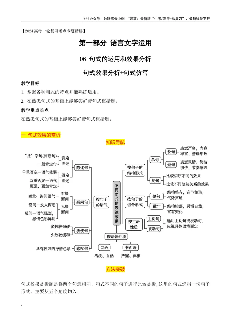 《11句式的运用之句式效果及仿写-_一轮复习_2024年_2024年高考语文一轮复习之语言文字运用（全国通用）_资料》第1页预览