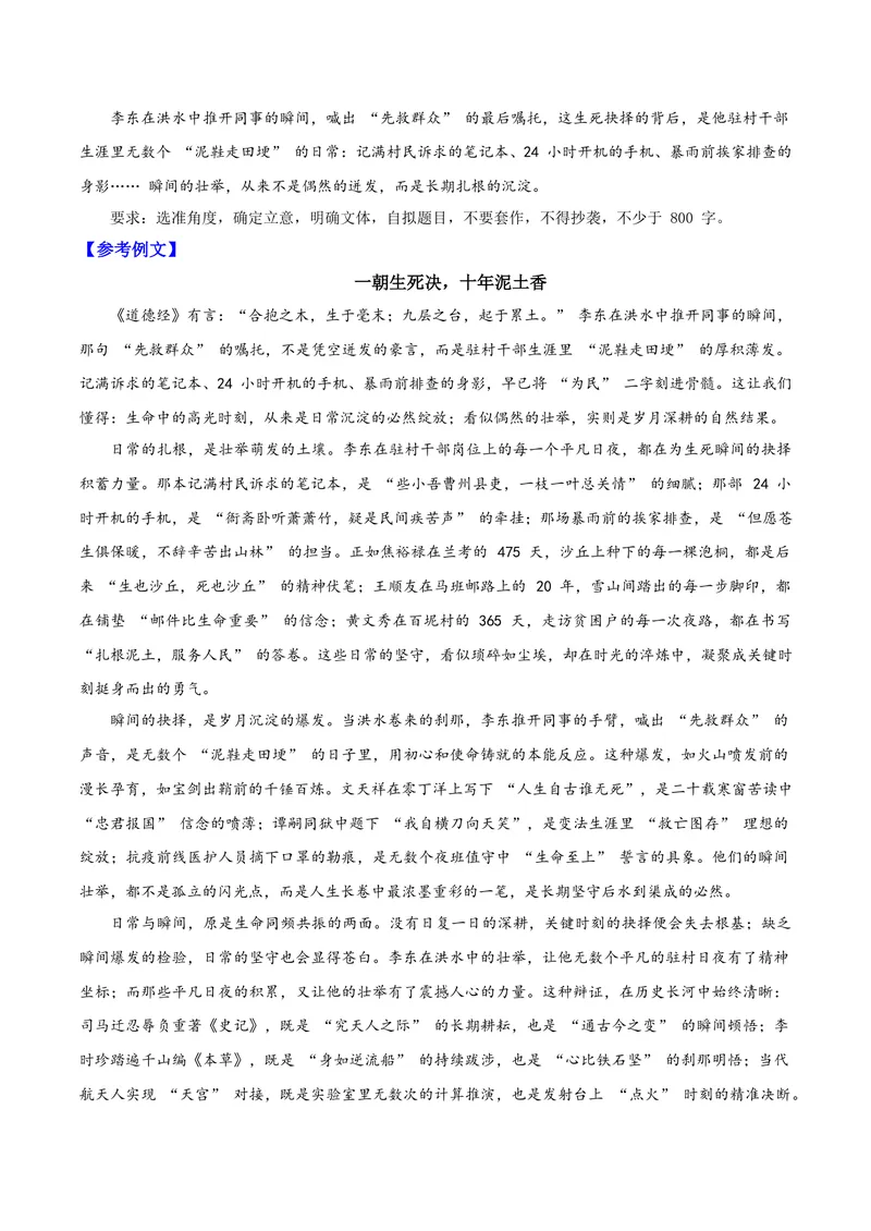 《08洪水中的生命守护者——李东_专项复习_2026年-语文专项复习_122026年高考语文“感动中国”人物深度解读专题作文素材》第3页预览