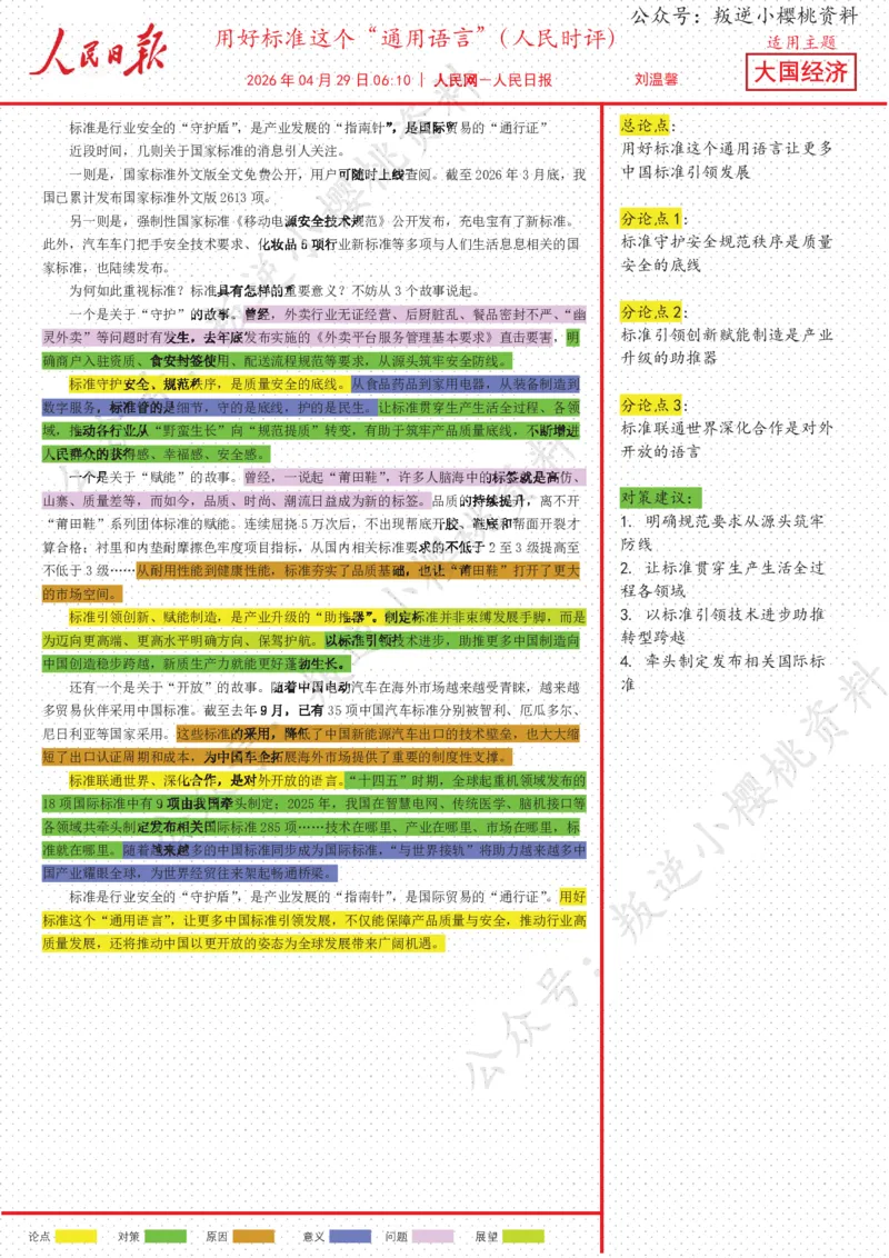 《29日-用好标准这个“通用语言”（人民时评）_3539.2027北京定向选调_08选调高分范文+写作素材+申论刷题集_20、人民日报范文每日精讲（按月更新）_4月人民日报精读》第1页预览
