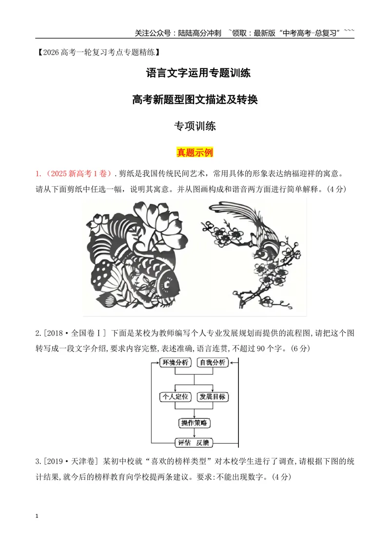 《14高考新题型图文描述及转换专项训练（学生版）_一轮复习_2026年-语文一轮复习_2026年高考语文一轮复习之语言文字运用（全国通用）-G389_资料》第1页预览
