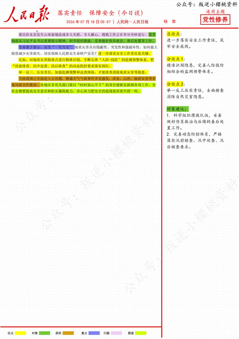 《18日-落实责任++保障安全（今日谈）_3539.2027北京定向选调_08选调高分范文+写作素材+申论刷题集_20、人民日报范文每日精讲（按月更新）_7月人民日报精读》第1页预览