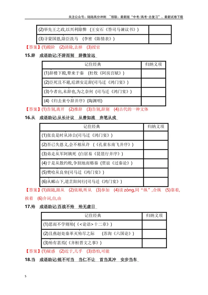 《01高中统编教材120个高频考查文言实词教材经典语句+关联成语助记-_一轮复习_2024年_2024年高考语文一轮复习之文言文阅读（全国通用）_资料》第5页预览