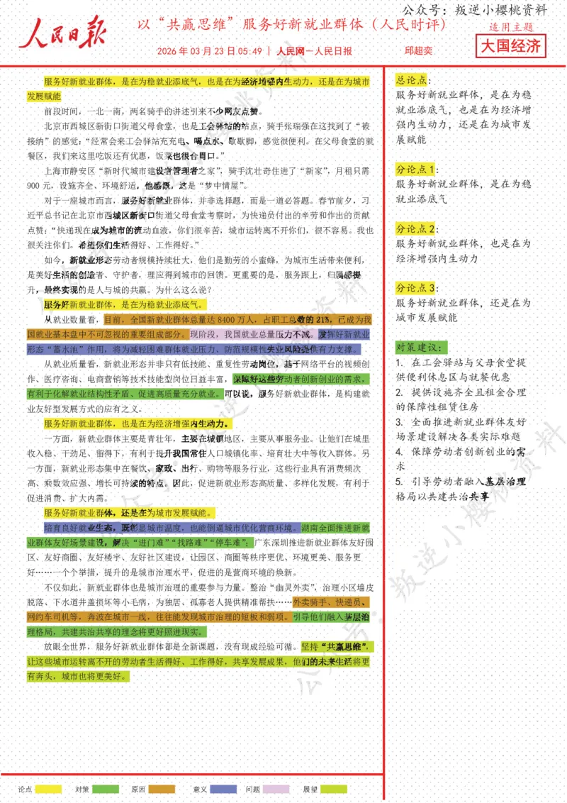 《23日-以“共赢思维”服务好新就业群体（人民时评）_3539.2027北京定向选调_08选调高分范文+写作素材+申论刷题集_20、人民日报范文每日精讲（按月更新）_3月人民日报精读》第1页预览