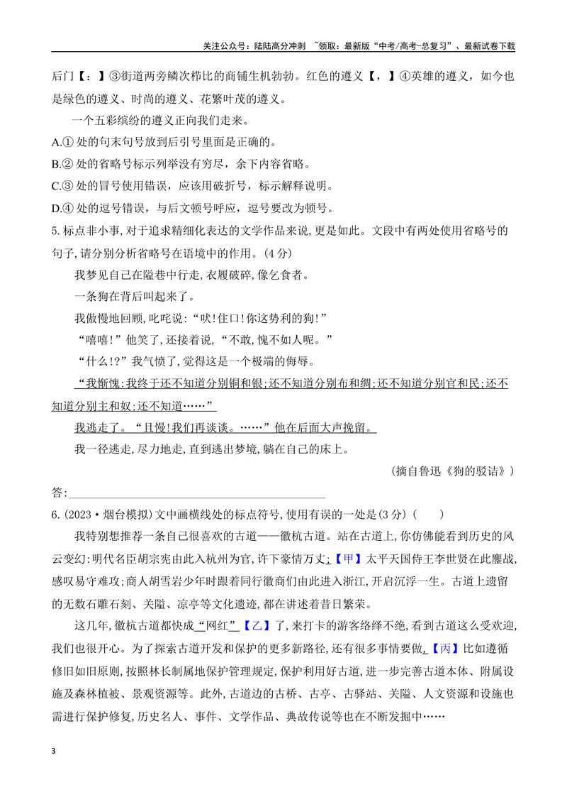《08标点符号的正确使用对点训练（原卷版）_一轮复习_2025年_2025年高考语文一轮复习阅读鉴赏全国通用_资料_4-语言文字运用》第3页预览