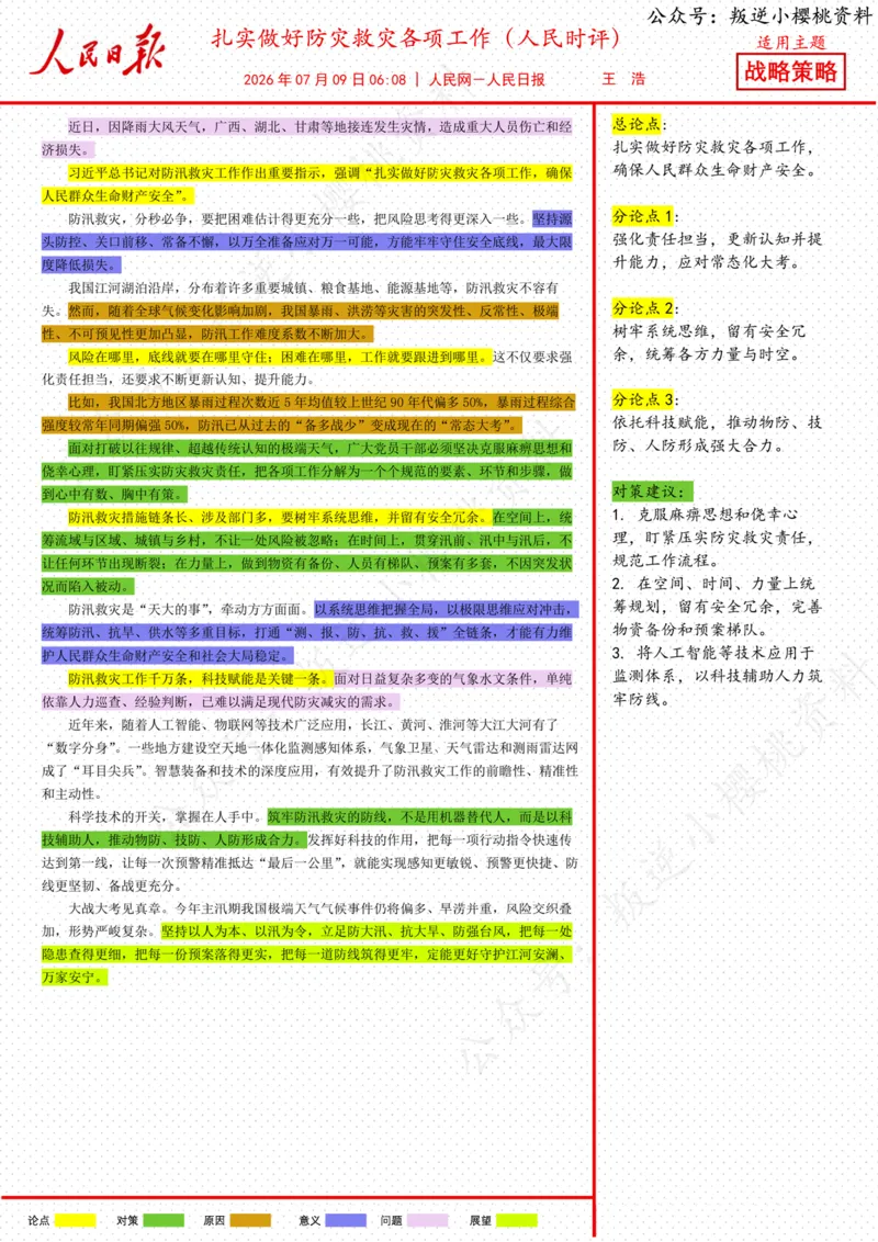 《09日-扎实做好防灾救灾各项工作（人民时评）_3539.2027北京定向选调_08选调高分范文+写作素材+申论刷题集_20、人民日报范文每日精讲（按月更新）_7月人民日报精读》第1页预览