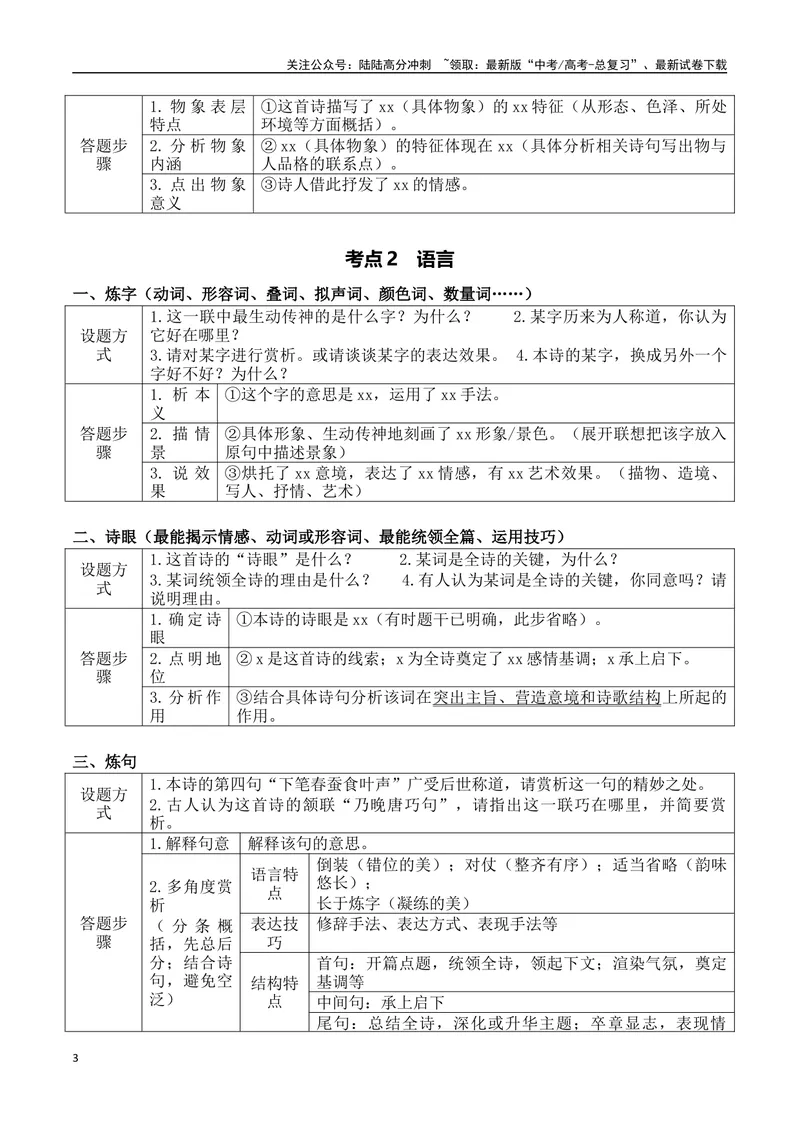 《06六种常考古代诗歌鉴赏主观题答题技巧术语表述汇总记忆-12页_二轮复习_2025年_2025年高考语文二轮复习之古代诗歌和名篇名句默写（全国通用）_资料》第3页预览