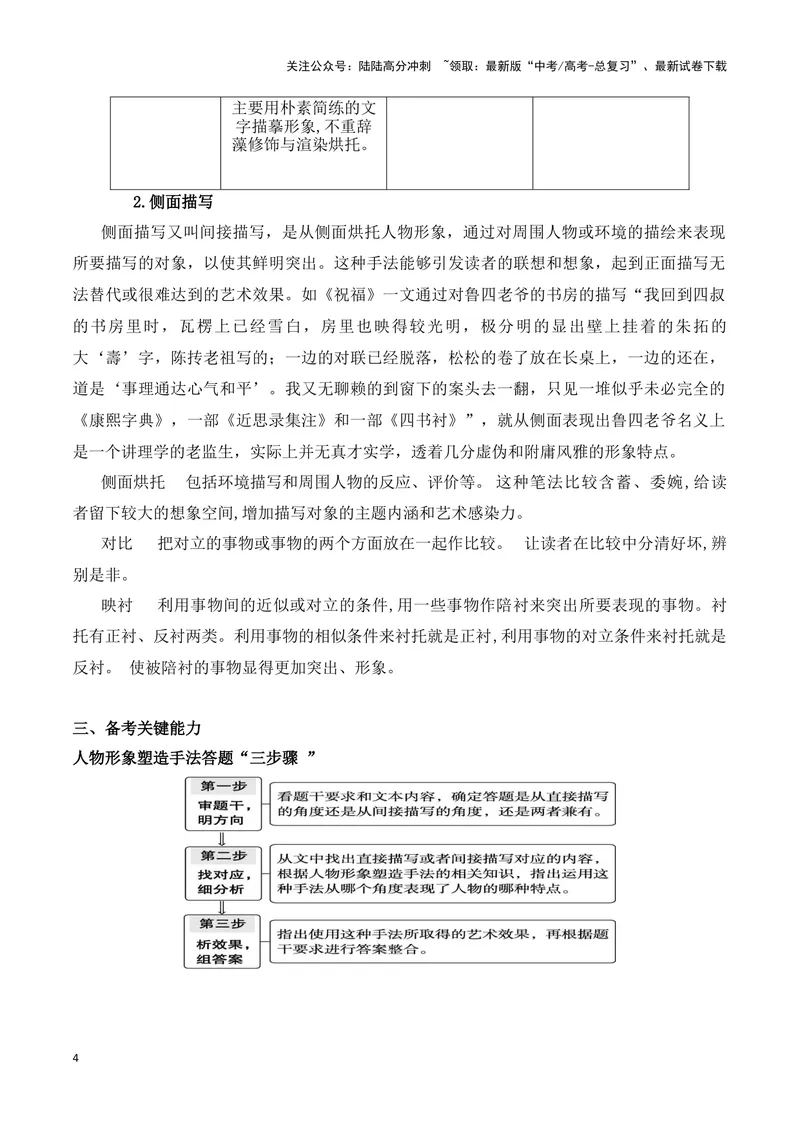 《06小说形象的塑造手法（全国通用）_一轮复习_2024年_2024高考语文一轮复习文学类小说散文阅读全国通用_资料》第4页预览