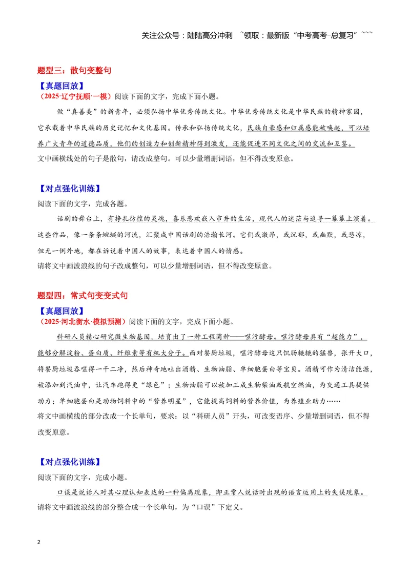 《06句式—（学生版）_一轮复习_2026年-语文一轮复习_2026年高三语文一轮复习高考试题点对点专项训练（全国通用）-G344》第2页预览
