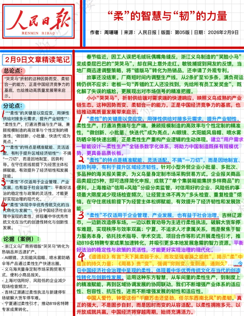 《2026.2.9“柔”的智慧与“韧”的力量公众号：叛逆小樱桃资料_3539.2027北京定向选调_08选调高分范文+写作素材+申论刷题集_20、人民日报范文每日精讲（按月更新）》第1页预览
