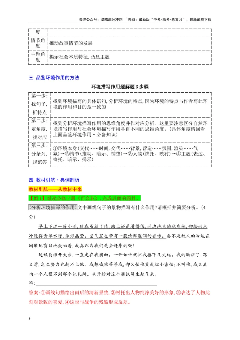 《13品鉴小说环境作用（从教材中来，到高考中去）_一轮复习_2025年_2025年高考语文一轮复习之文学类阅读（全国通用）_资料_1-资料》第2页预览